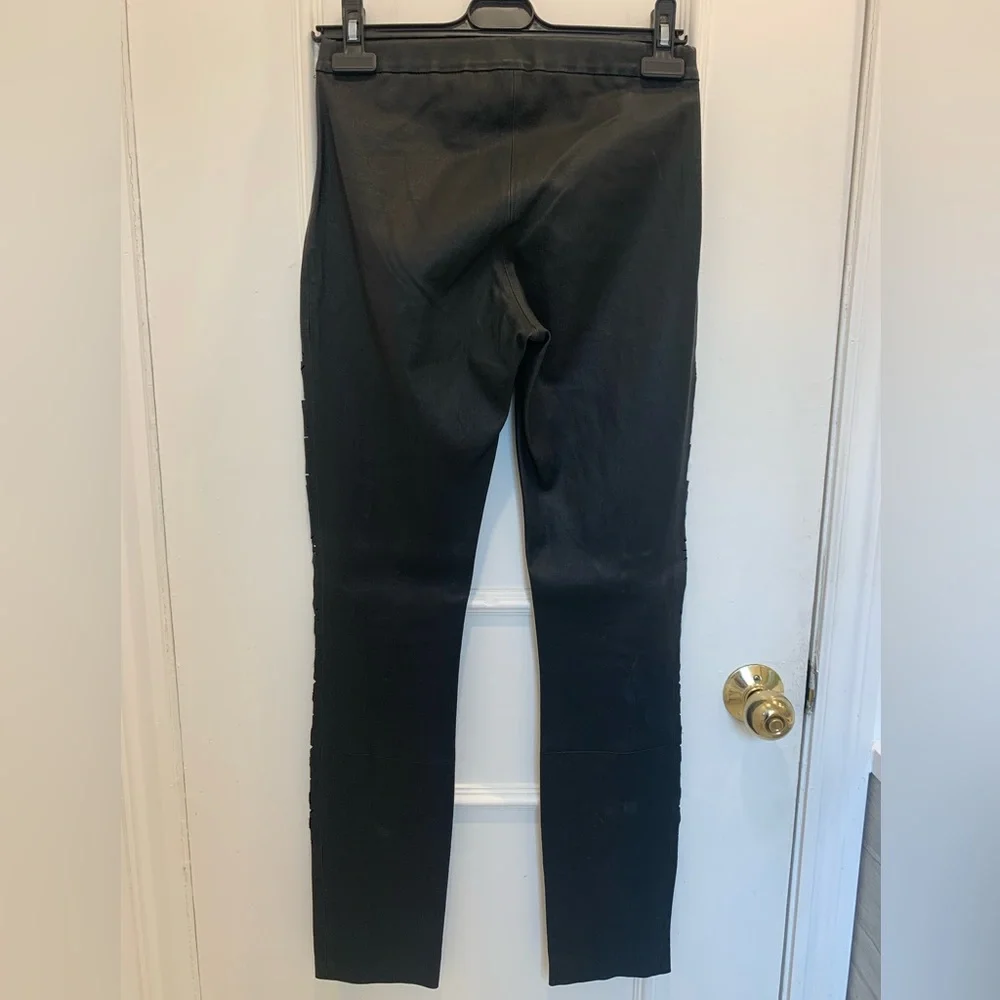 Haider Ackermann Black Leather Laser Cut Leggings Size 36/US Size S - Picture 4 of 10